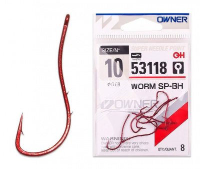 Owner 53118 Worm SP-BH одинарный крючок