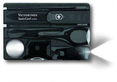 Victorinox SwissCard Lite 0.7333.T3 Швейцарская карта полупрозрачная черная 13 функций