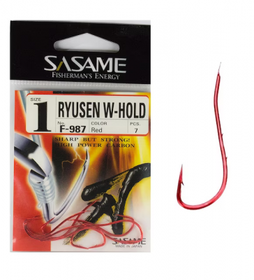 Sasame_F-987_Ryusen_W-Hold_Red_одинарный_крючок
