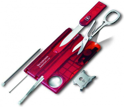 Victorinox SwissCard Lite 0.7300.T Швейцарская карта полупрозрачная красная 13 функций