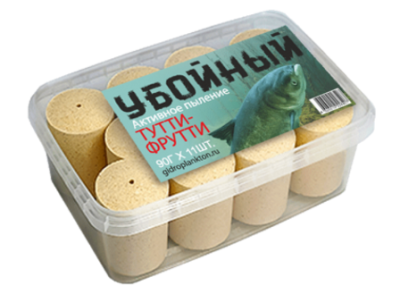 Гидропланктон_УБОЙНЫЙ_90_гр_11_шт_в_контейнере_тутти_фрутти