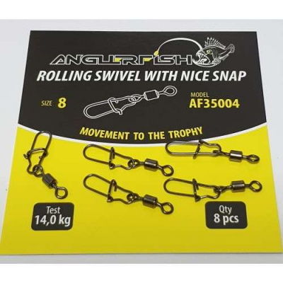 Anglerfish Rolling Swivel with Nice Snap Вертлюжок с застежкой