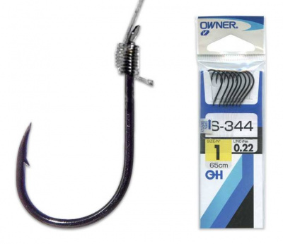 Owner S-344 одинарный крючок с поводком