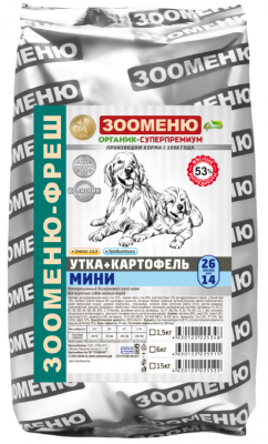 ЗООМЕНЮ_ФРЕШ_Мини_Утка+Картофель_26_14_1,5_кг