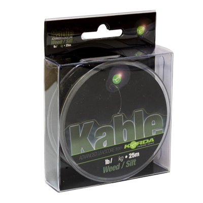 Korda_Kable_Leadcore_Лидкор_25_м_50_Lb_22_кг_kabwg_темно_болотный_weed_silt_карповая_ловля