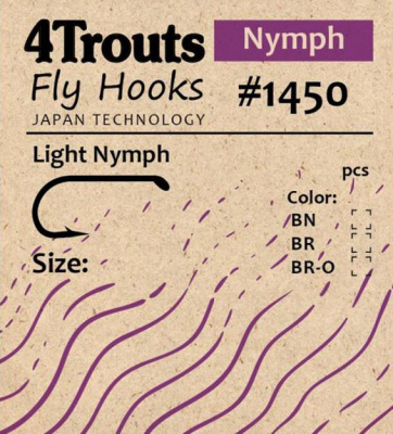 4Trouts Light Nymph 1450 Крючок нахлыстовый