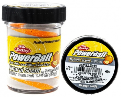 Berkley Natural Scent Glitter Trout Bait Orange Soda Паста форелевая Апельсин 50 гр