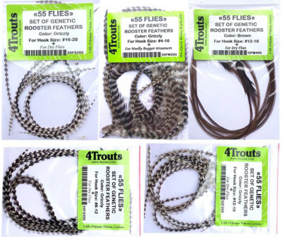 4Trouts Набор перьев из седла петуха 