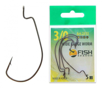 Fish Season Wide Range Worm Офсетный крючок