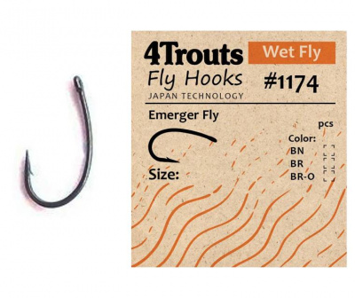 4Trouts Emerger Fly 1174 Крючок для мушек эмерджеров