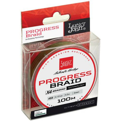 Lucky John Progress Braid Green Плетеная леска 100 м